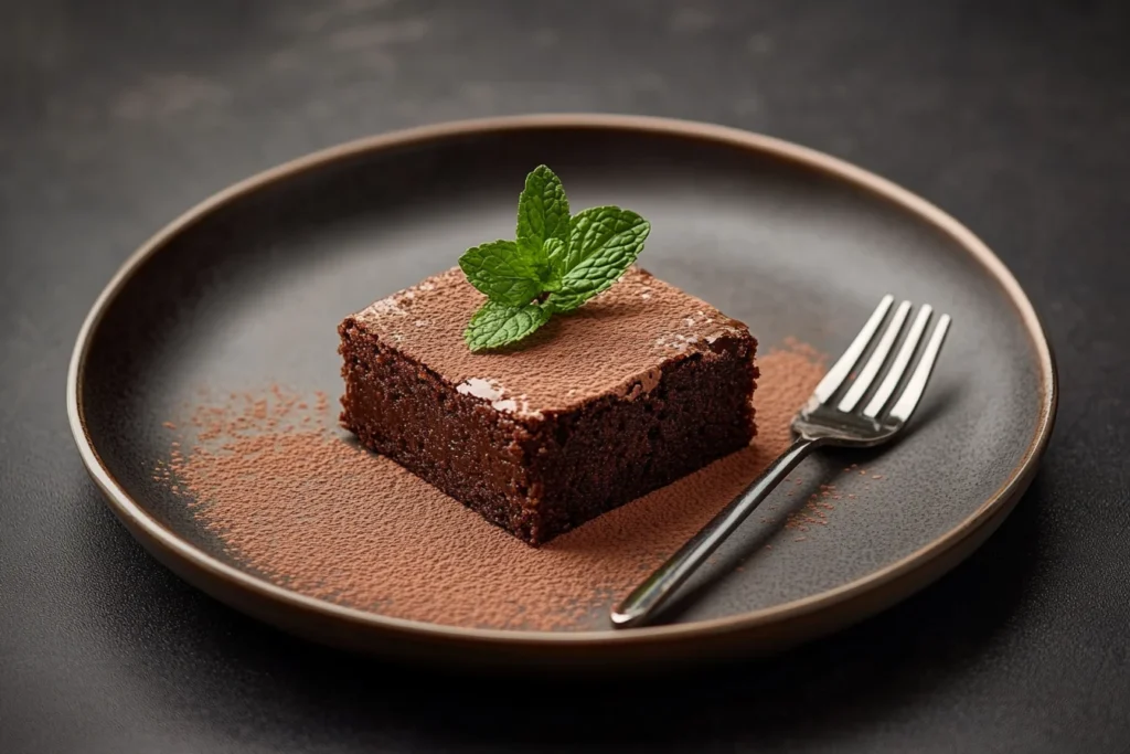 Low Calorie Brownies: The Ultimate Guide to Guilt-Free Chocolate Treats 4 A freshly baked brownie slice served on a wooden plate