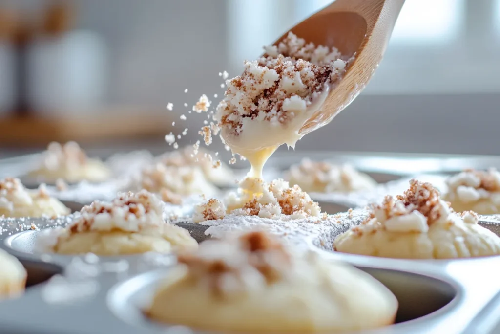 Coffee Cake Muffins: The Ultimate Guide to Flavorful Mornings 3 Preparing coffee cake muffins with streusel topping