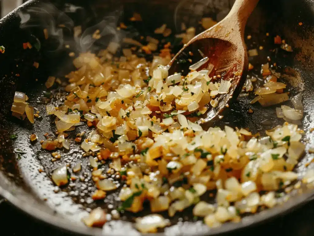 Seafood Boil Sauce — The Ultimate Garlic Butter Cajun Recipe 3 cooking seafood boil sauce in skillet