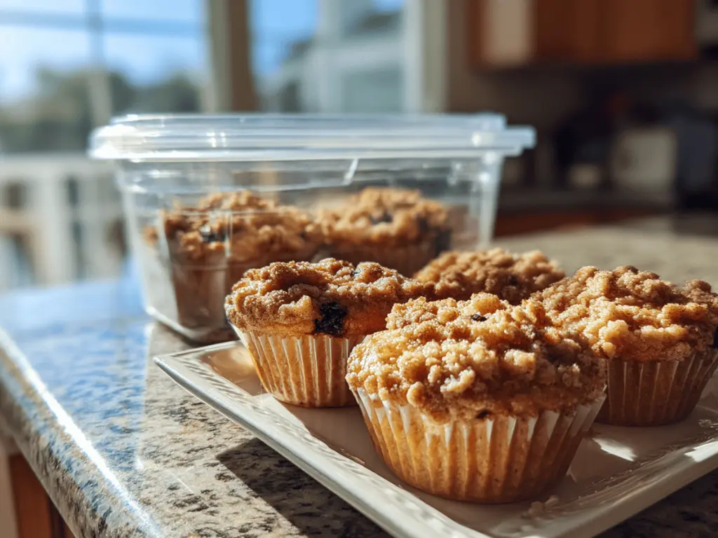 Blueberry, apple, and nut coffee cake muffin variations in a clean kitchen