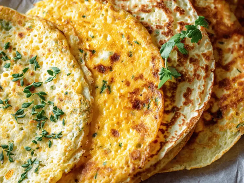 sweet and savory variations of cottage cheese and egg flatbread