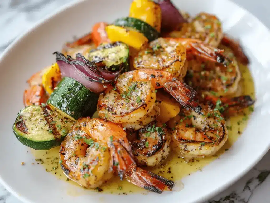 Cowboy Butter Recipe: The Ultimate Savory Dip and Seasoning Guide 4 Cowboy butter melting over shrimp and vegetables.