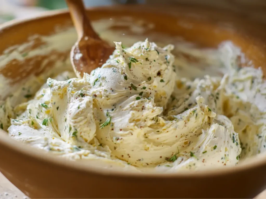 Cowboy Butter Recipe: The Ultimate Savory Dip and Seasoning Guide 3 Mixing butter, garlic, and herbs for Cowboy Butter Recipe.